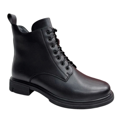 Ботинки женские батал демисезонные PINDIAN прессованная кожа черные 8318 Ботинки женские батал демисезонные PINDIAN прессованная кожа черные 8318