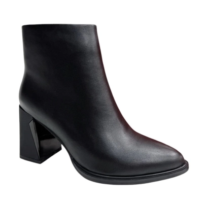 Ботильоны женские PINDIAN прессованная кожа черные 8351 Ботильоны женские PINDIAN прессованная кожа черные 8351