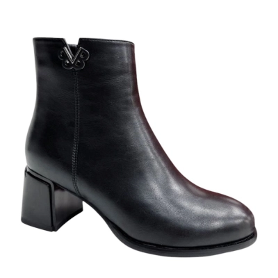 Ботильоны женские PINDIAN прессованная кожа черные 8370 Ботильоны женские PINDIAN прессованная кожа черные 8370