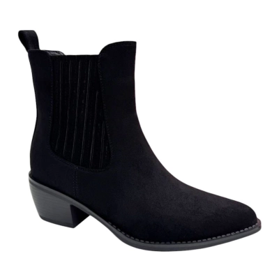 Полусапожки казаки женские PINDIAN искусственная замша черные 8383 Полусапожки казаки женские PINDIAN искусственная замша черные 8383