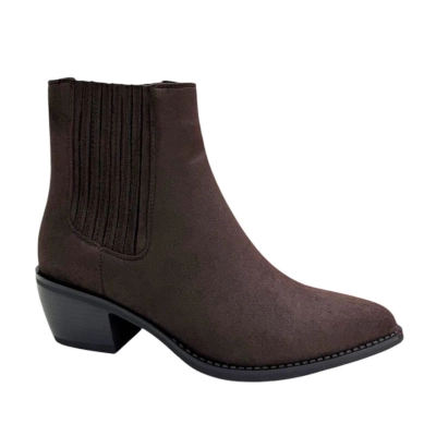 Полусапожки казаки женские PINDIAN искусственная замша коричневые 8386 Полусапожки казаки женские PINDIAN искусственная замша коричневые 8386