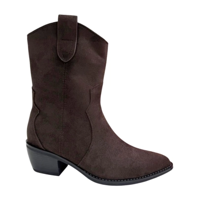 Полусапожки казаки женские PINDIAN искусственная замша коричневые 8387 Полусапожки казаки женские PINDIAN искусственная замша коричневые 8387