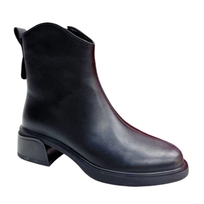 Ботинки женские демисезонные PINDIAN прессованная кожа черные 8395 Ботинки женские демисезонные PINDIAN прессованная кожа черные 8395