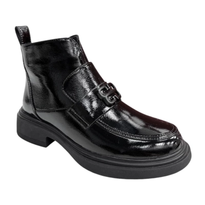 Ботинки малыши женские демисезонные PINDIAN прессованная масло кожа черные 8403 Ботинки малыши женские демисезонные PINDIAN прессованная масло кожа черные 8403