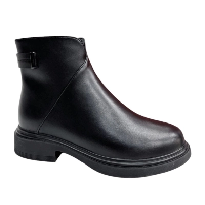 Ботинки женские демисезонные PINDIAN прессованная кожа черные 8415 Ботинки женские демисезонные PINDIAN прессованная кожа черные 8415