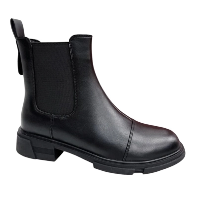 Ботинки челси женские демисезонные PINDIAN прессованная кожа черные 8418 Ботинки челси женские демисезонные PINDIAN прессованная кожа черные 8418