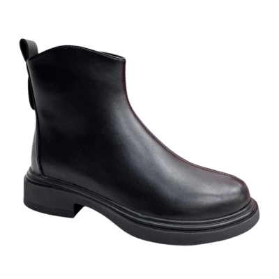 Ботинки женские демисезонные PINDIAN прессованная кожа черные 8426 Ботинки женские демисезонные PINDIAN прессованная кожа черные 8426