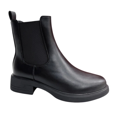 Ботинки челси женские демисезонные PINDIAN прессованная кожа черные 8427 Ботинки челси женские демисезонные PINDIAN прессованная кожа черные 8427