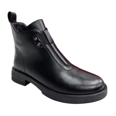 Ботинки женские демисезонные PINDIAN прессованная кожа черные 8453 Ботинки женские демисезонные PINDIAN прессованная кожа черные 8453