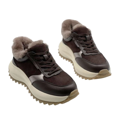 Кроссовки женские зимние натуральная замша с кожей шоколадные M7382-33P Кроссовки женские зимние натуральная замша с кожей шоколадные M7382-33P