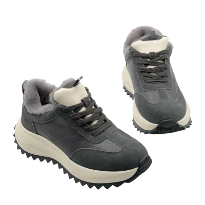 Кроссовки женские зимние натуральная замша с кожей серые M7381-35P Кроссовки женские зимние натуральная замша с кожей серые M7381-35P