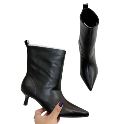 Ботильоны женские демисезонные натуральная кожа черные E8071-1P Ботильоны женские демисезонные натуральная кожа черные E8071-1P