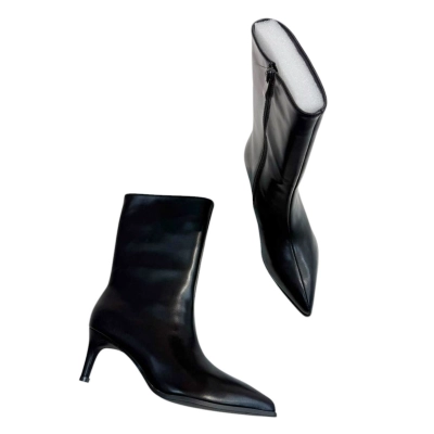 Полусапожки женские демисезонные натуральная кожа черные E8079-1P Полусапожки женские демисезонные натуральная кожа черные E8079-1P