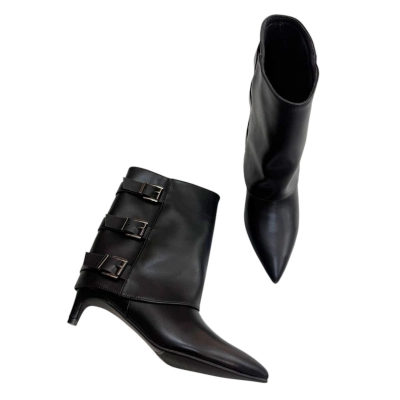 Полусапожки женские демисезонные натуральная кожа черные E7395-1 Полусапожки женские демисезонные натуральная кожа черные E7395-1