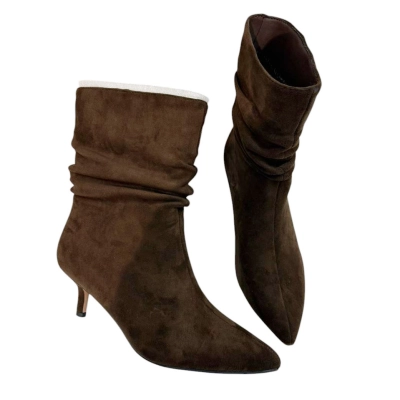 Полусапожки женские демисезонные натуральная замша коричневые E7391-8 Полусапожки женские демисезонные натуральная замша коричневые E7391-8