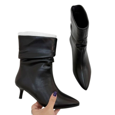 Полусапожки женские демисезонные натуральная кожа черные E7391-1 Полусапожки женские демисезонные натуральная кожа черные E7391-1