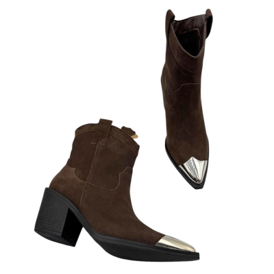 Казаки женские демисезонные натуральная замша шоколадные E8928-2P Казаки женские демисезонные натуральная замша шоколадные E8928-2P