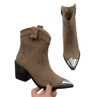 Казаки женские демисезонные натуральная замша капучино E8928-4P Казаки женские демисезонные натуральная замша капучино E8928-4P