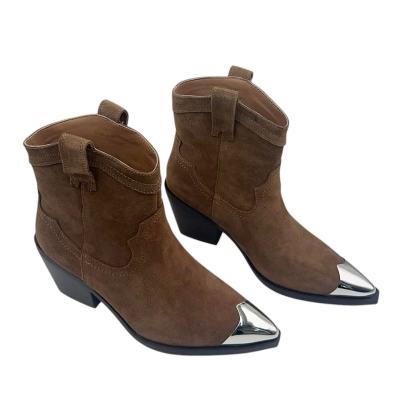 Казаки женские демисезонные натуральная замша коричневые 8008-7P Казаки женские демисезонные натуральная замша коричневые 8008-7P