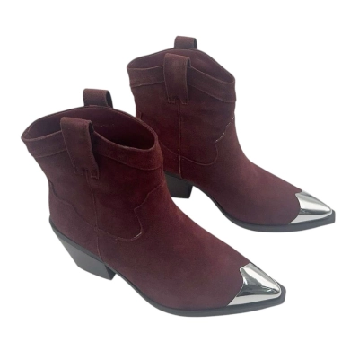 Казаки женские демисезонные натуральная замша бордовые 8008-9P Казаки женские демисезонные натуральная замша бордовые 8008-9P