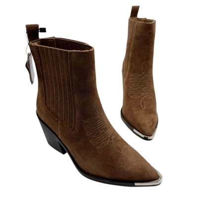 Казаки женские демисезонные натуральная замша шоколадные 8920-5P Казаки женские демисезонные натуральная замша шоколадные 8920-5P