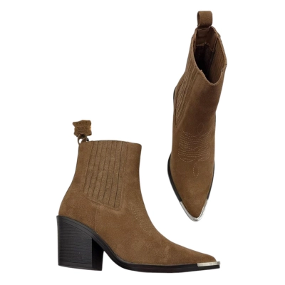 Казаки женские демисезонные натуральная замша коричневые 8920-3P Казаки женские демисезонные натуральная замша коричневые 8920-3P