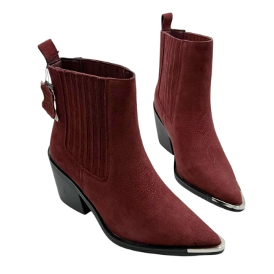 Казаки женские демисезонные натуральная замша бордовые 8920-6P Казаки женские демисезонные натуральная замша бордовые 8920-6P