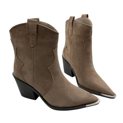 Казаки женские демисезонные натуральная замша капучино E8924-4P Казаки женские демисезонные натуральная замша капучино E8924-4P