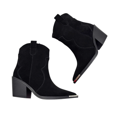 Казаки женские демисезонные натуральная замша черные E8924-1P Казаки женские демисезонные натуральная замша черные E8924-1P