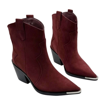 Казаки женские демисезонные натуральная замша бордовые E8924-6P Казаки женские демисезонные натуральная замша бордовые E8924-6P