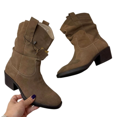 Казаки женские демисезонные натуральная замша коричневые E8947-4P Казаки женские демисезонные натуральная замша коричневые E8947-4P