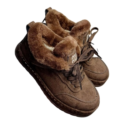 Ботинки женские зимние ADMLIS искусственная замша шоколадные F6501-12 Ботинки женские зимние ADMLIS искусственная замша шоколадные F6501-12