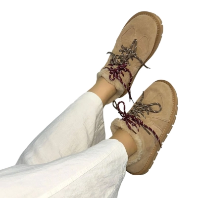 Полуботинки женские зимние ADMLIS натуральная замша бежевые FW33-16 Полуботинки женские зимние ADMLIS натуральная замша бежевые FW33-16