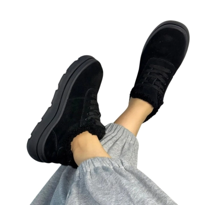 Полуботинки женские зимние ADMLIS натуральная замша черные FC225 Полуботинки женские зимние ADMLIS натуральная замша черные FC225